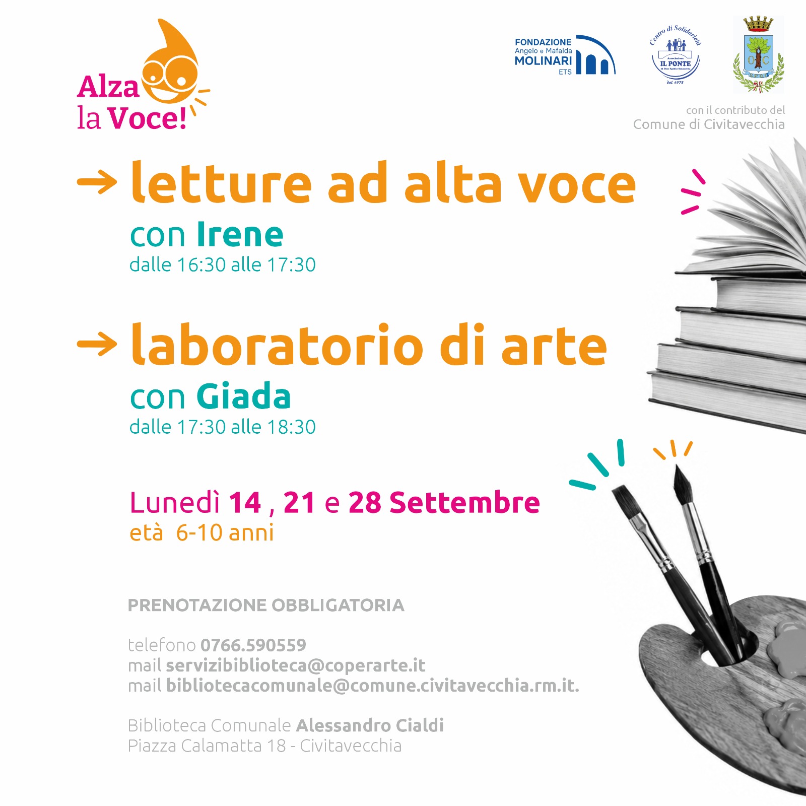Laboratori di lettura e arte a Civitavecchia
